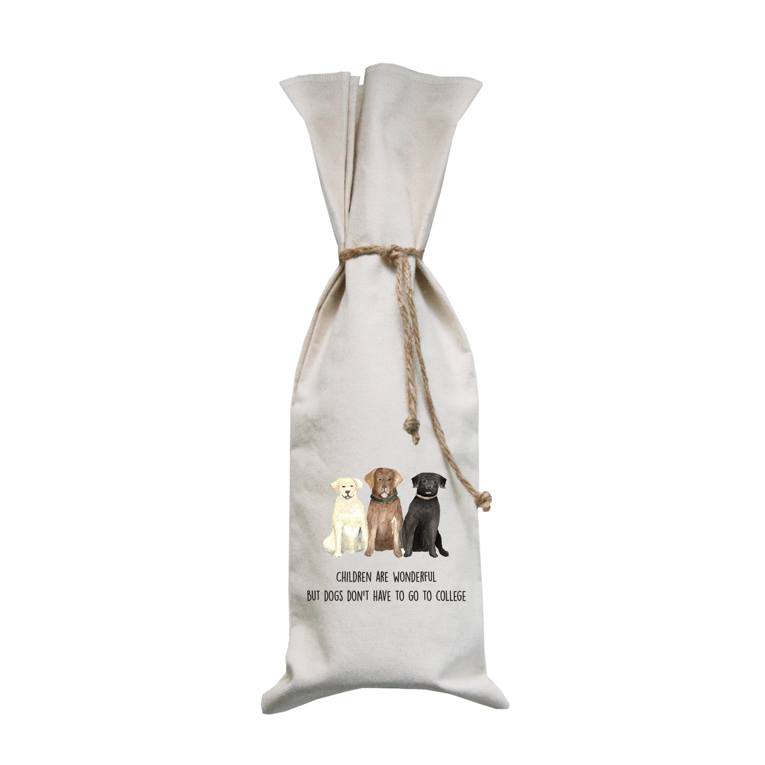 dogs college wine bag