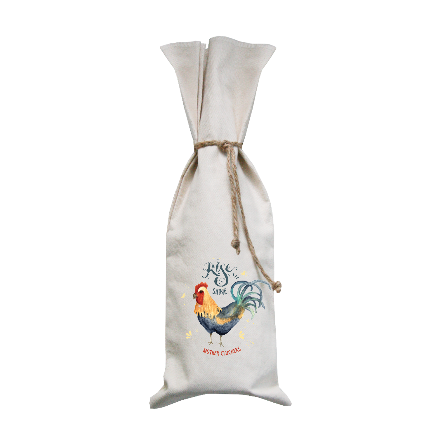 rise and shine mother cluckers wine bag