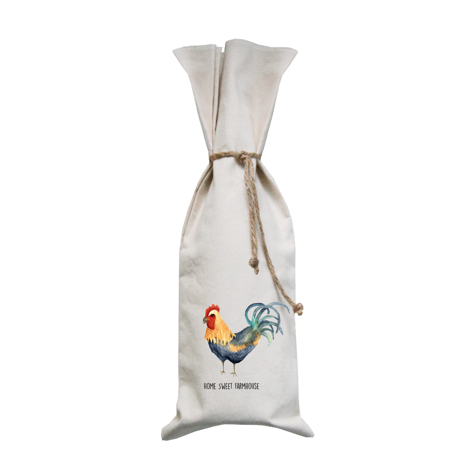 rooster farmhouse wine bag