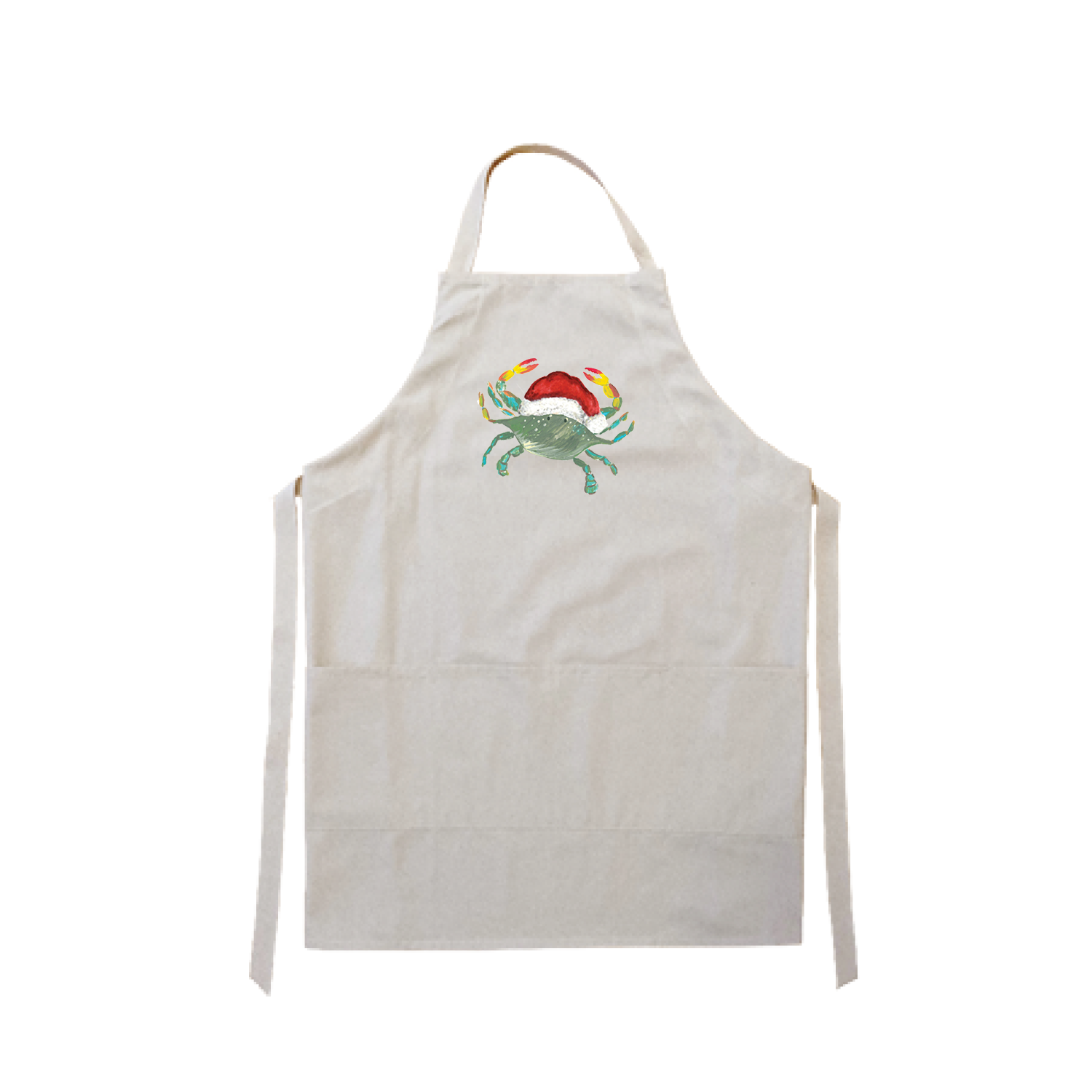 crab with santa hat apron