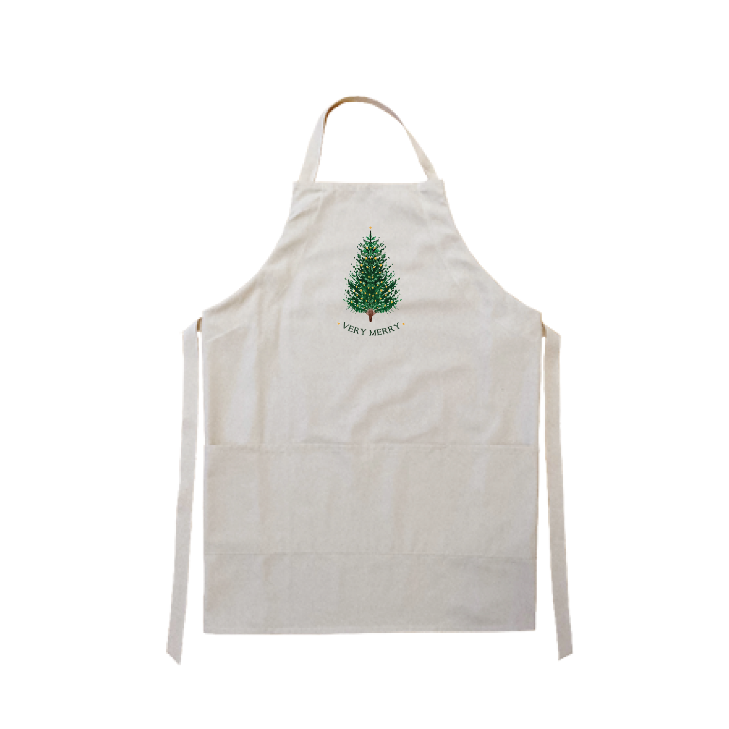 very merry christmas tree apron
