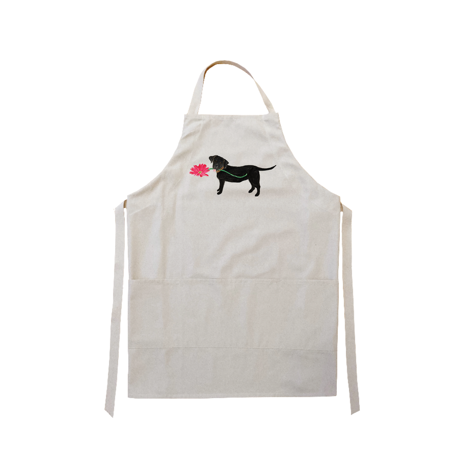 lab with daisy apron