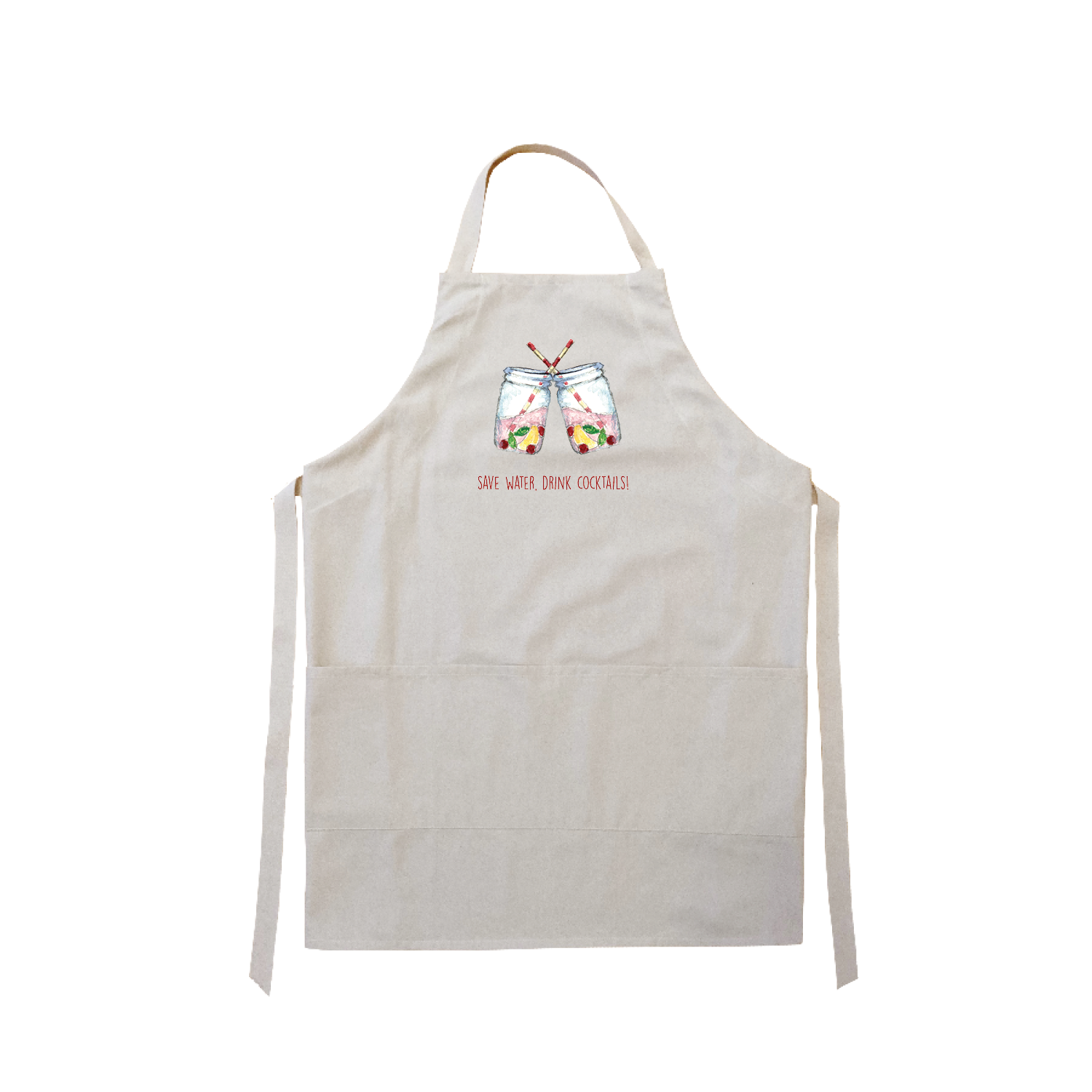 save water drink cocktails apron