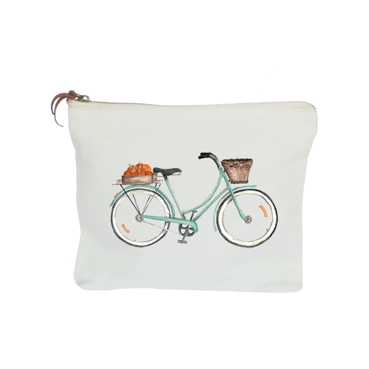 bike + pumpkins zipper pouch