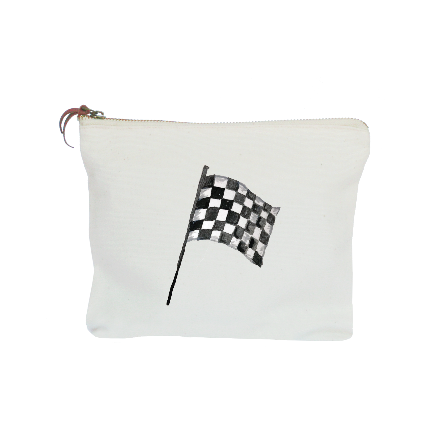 race car flag zipper pouch