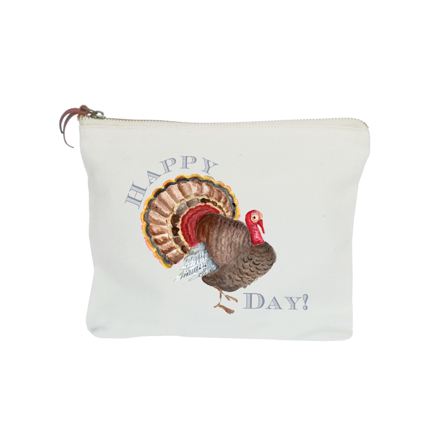 happy turkey day zipper pouch