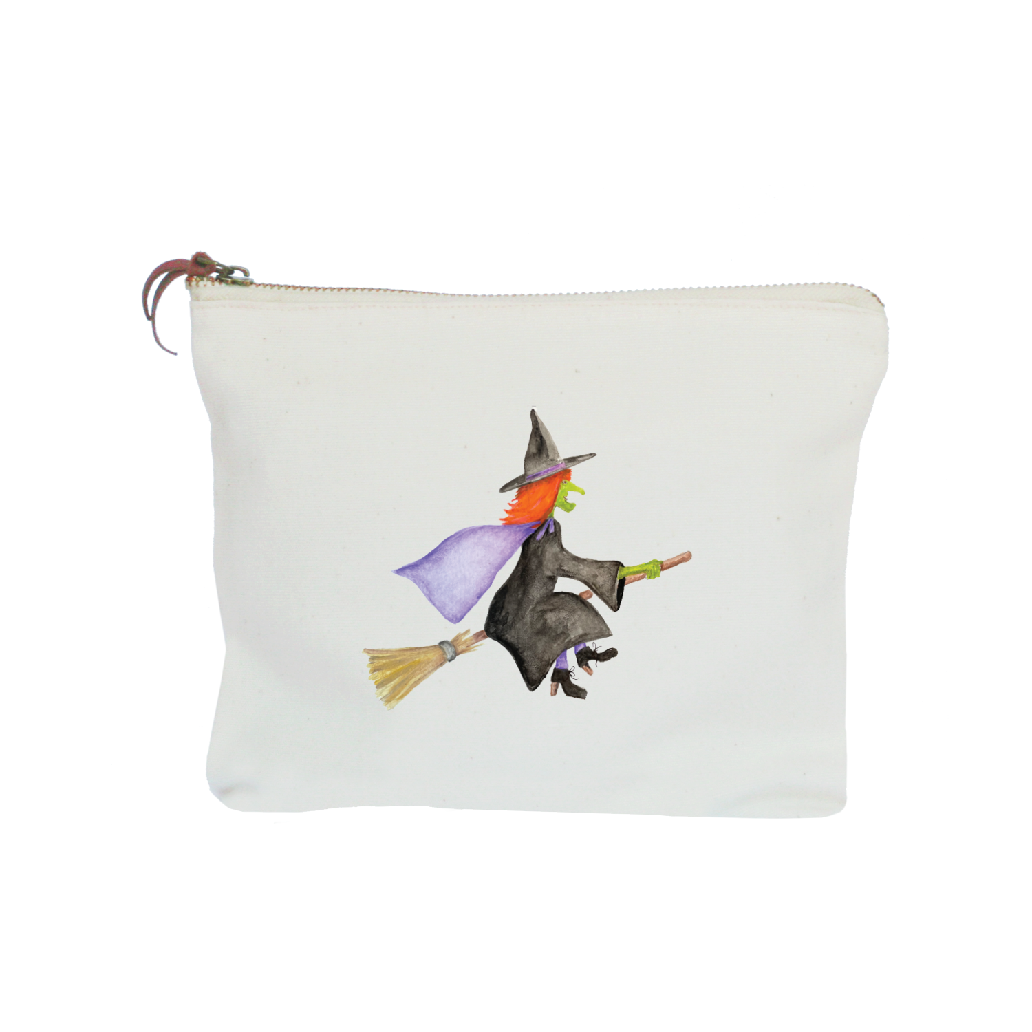 witch flying zipper pouch