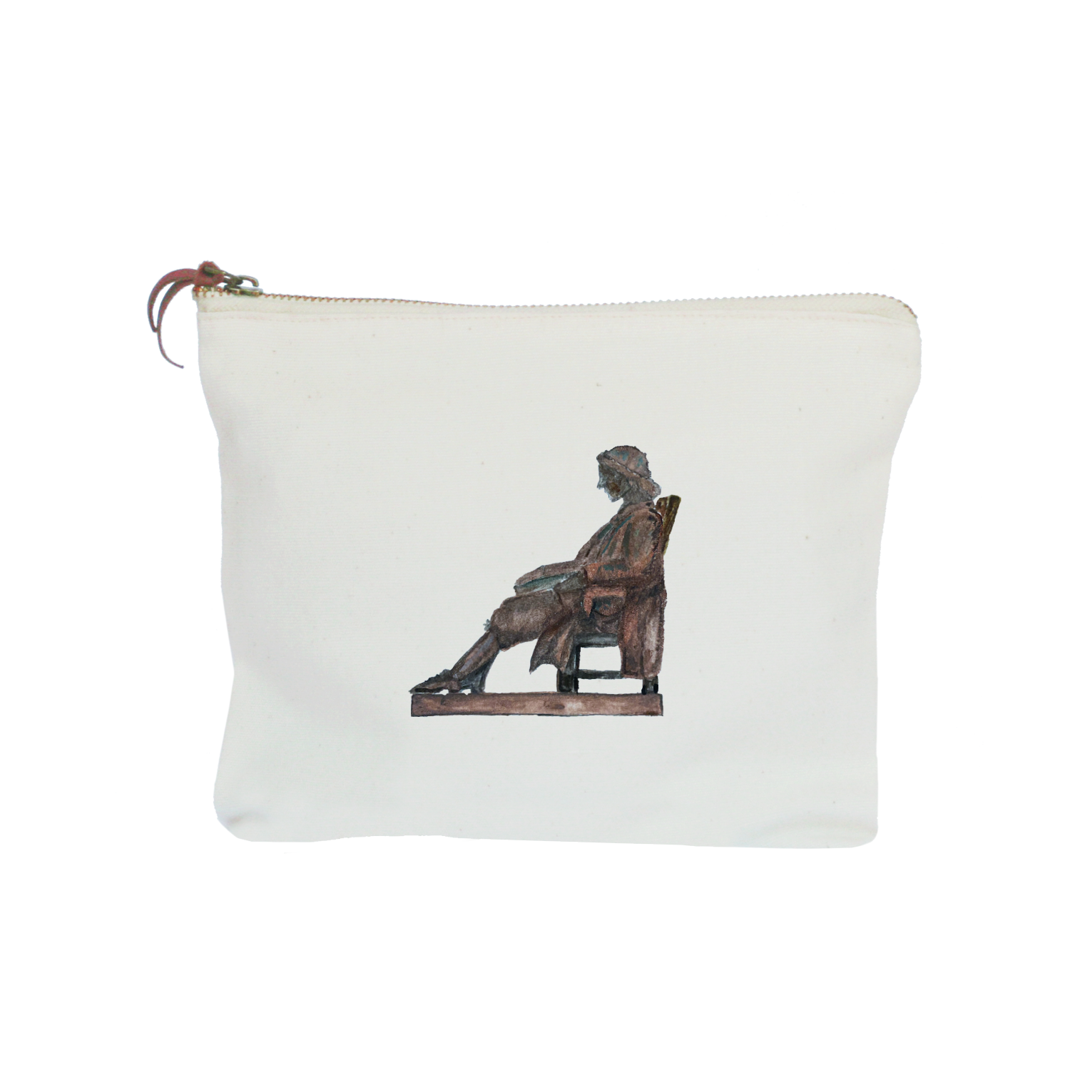 john harvard statue zipper pouch