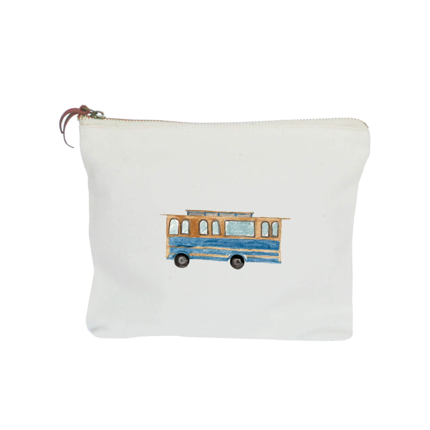 trolley laguna beach zipper pouch