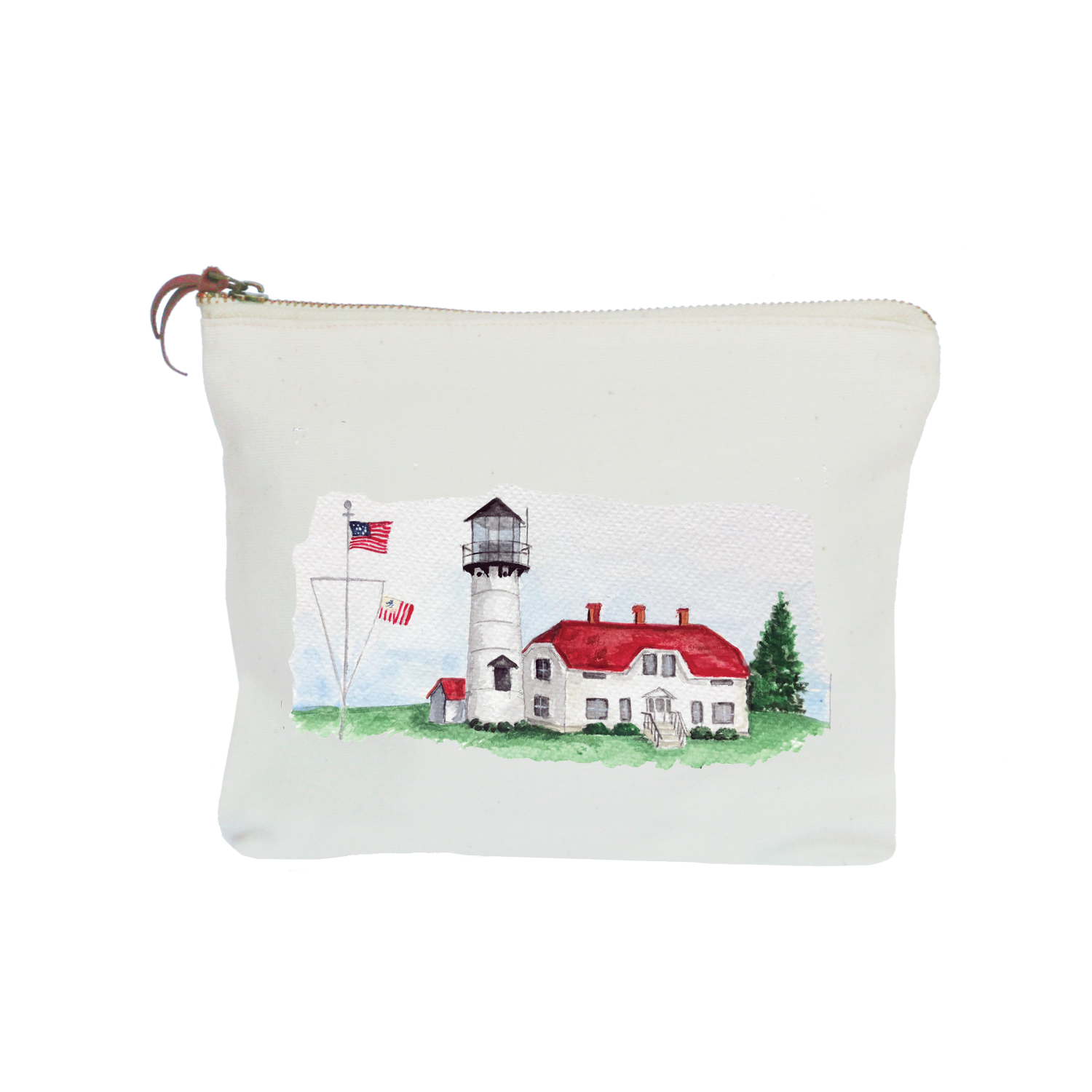 chatham lighthouse with buliding zipper pouch