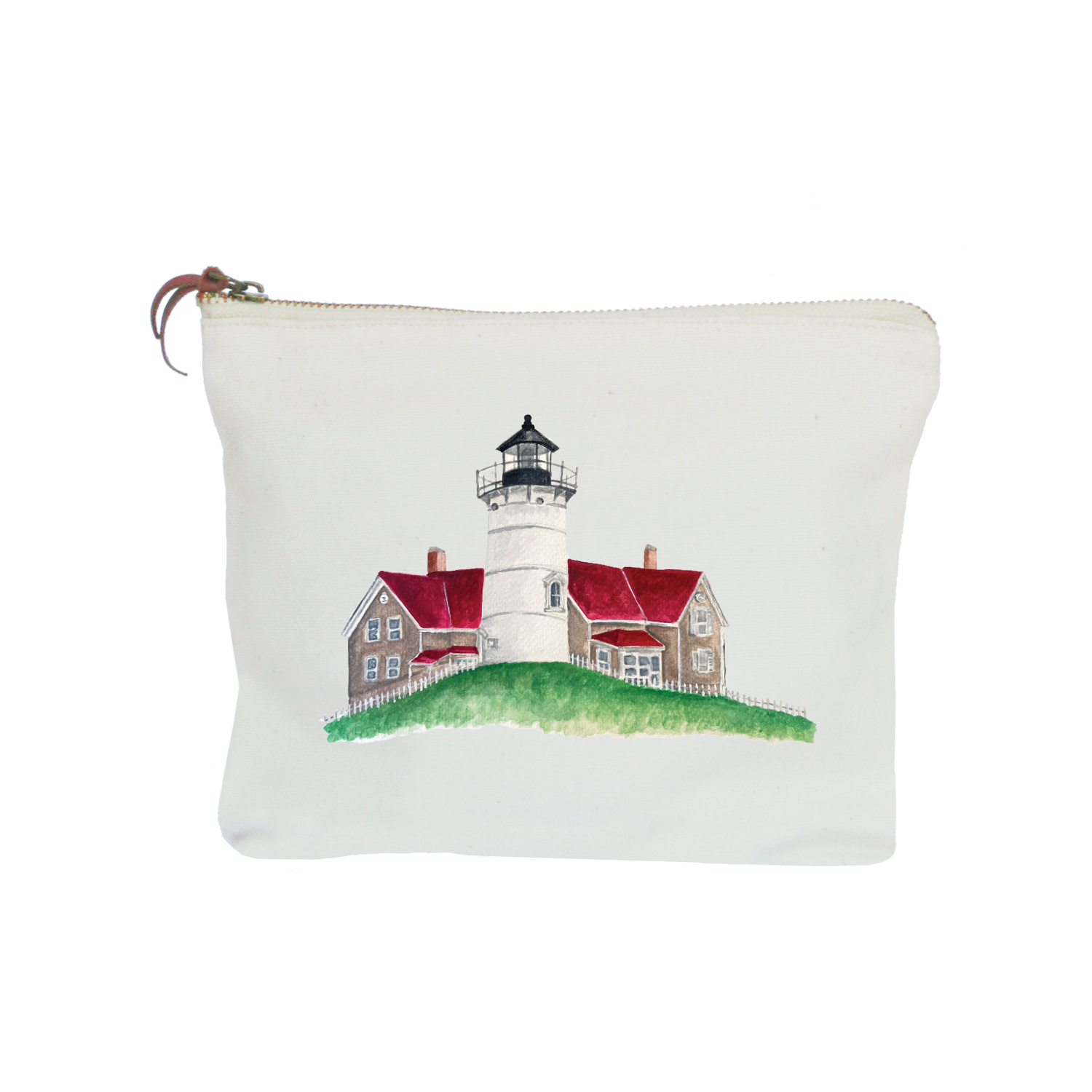 falmouth lighthouse landscape zipper pouch