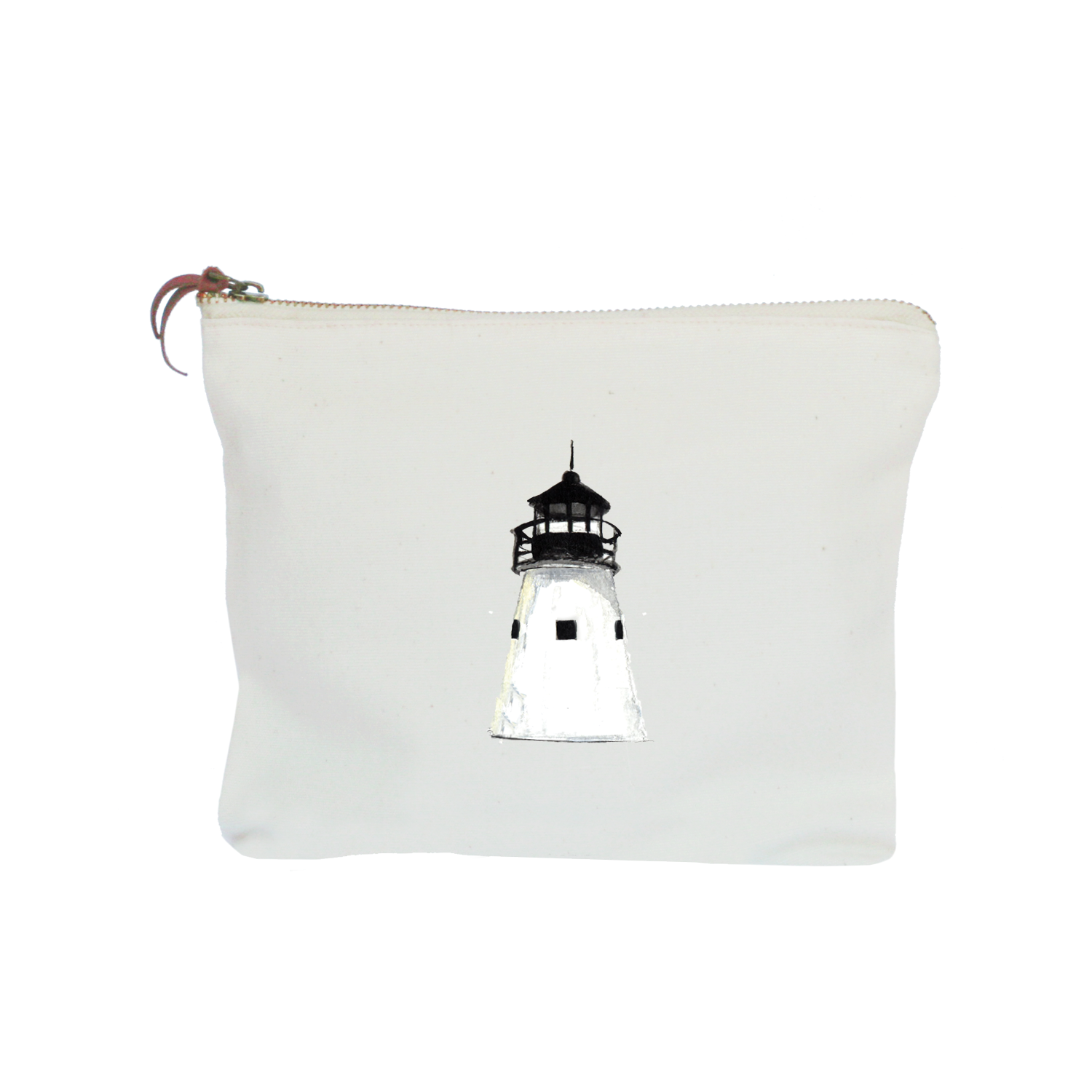 lobster point lighthouse ogunquit zipper pouch