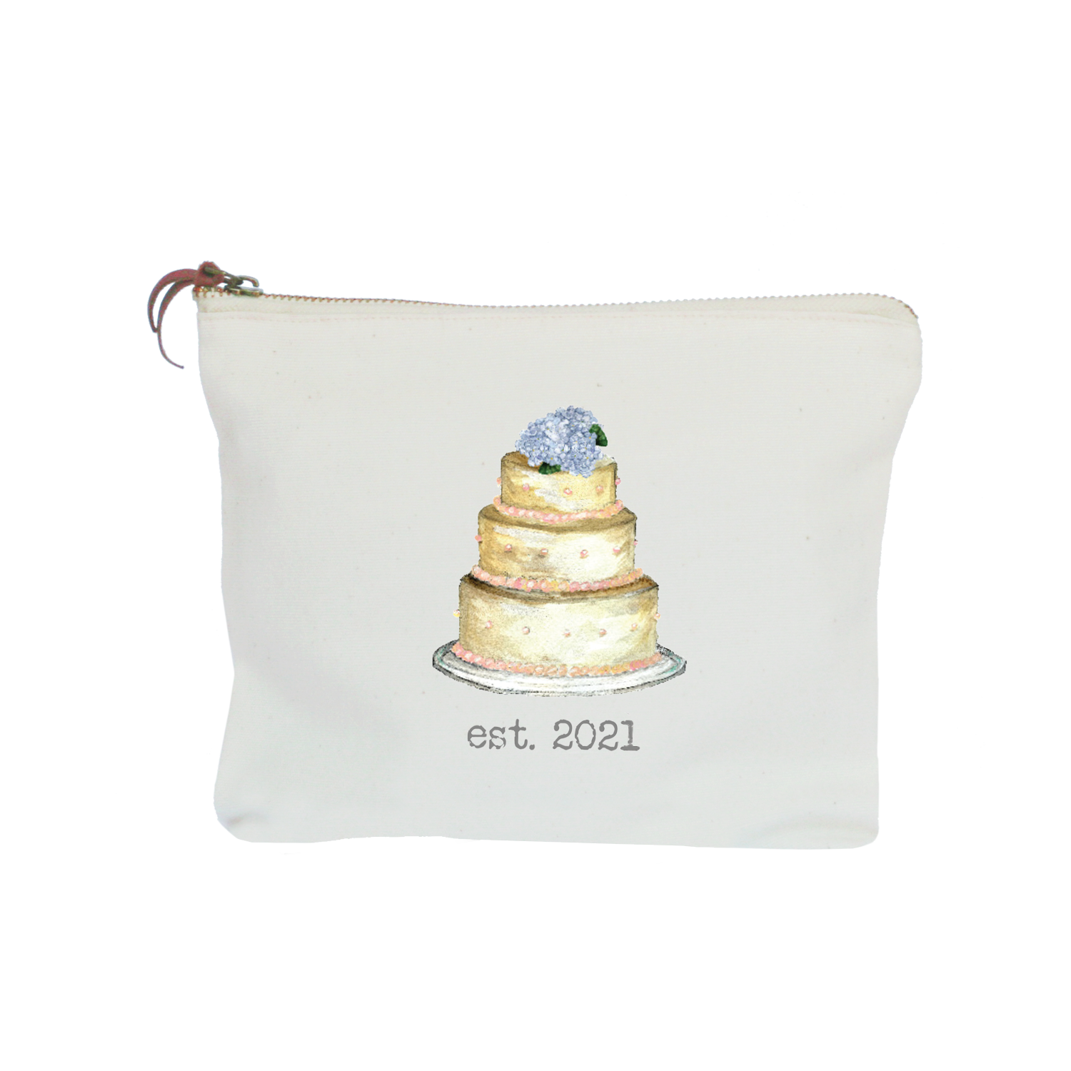 wedding cake date 2022 zipper pouch