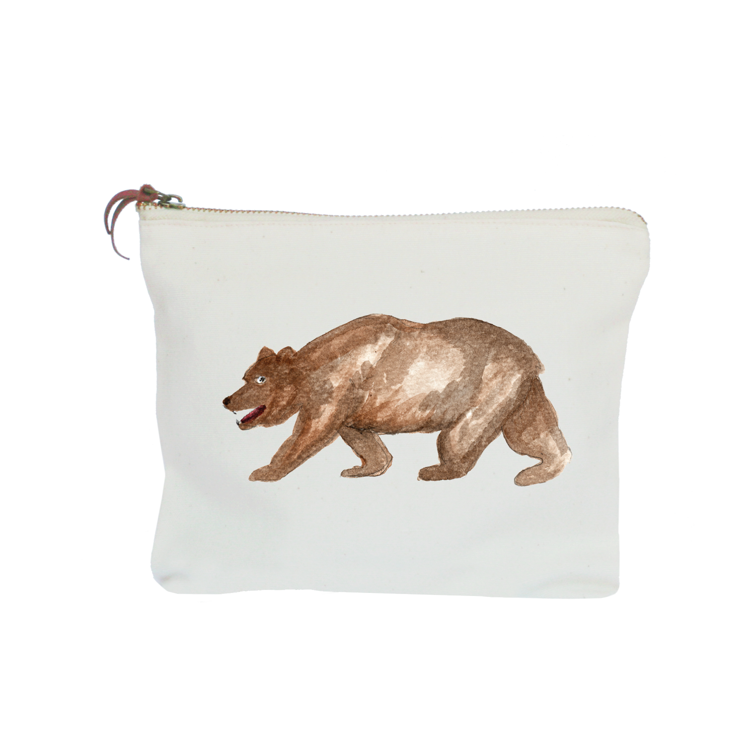 brown bear zipper pouch