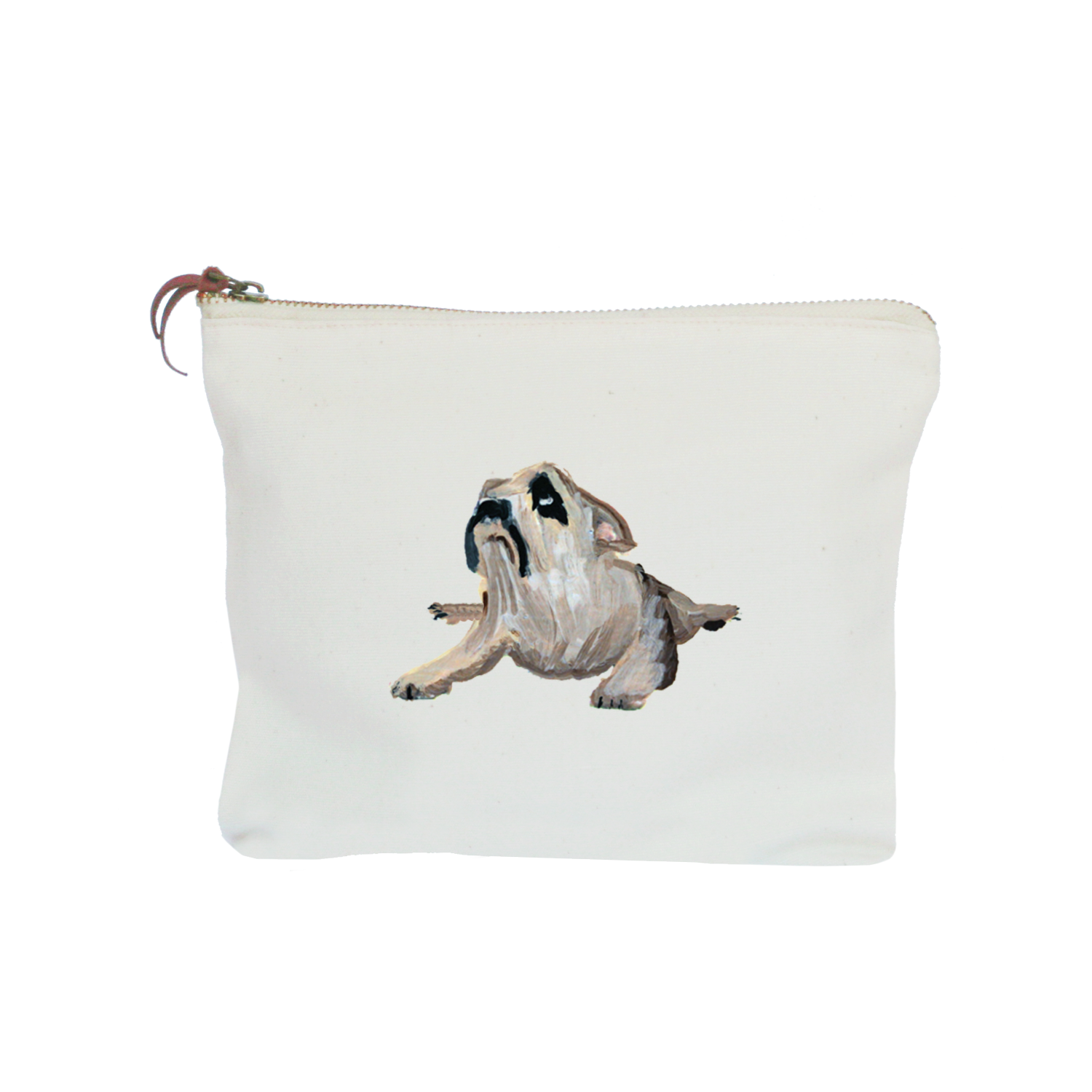 bulldog resting zipper pouch