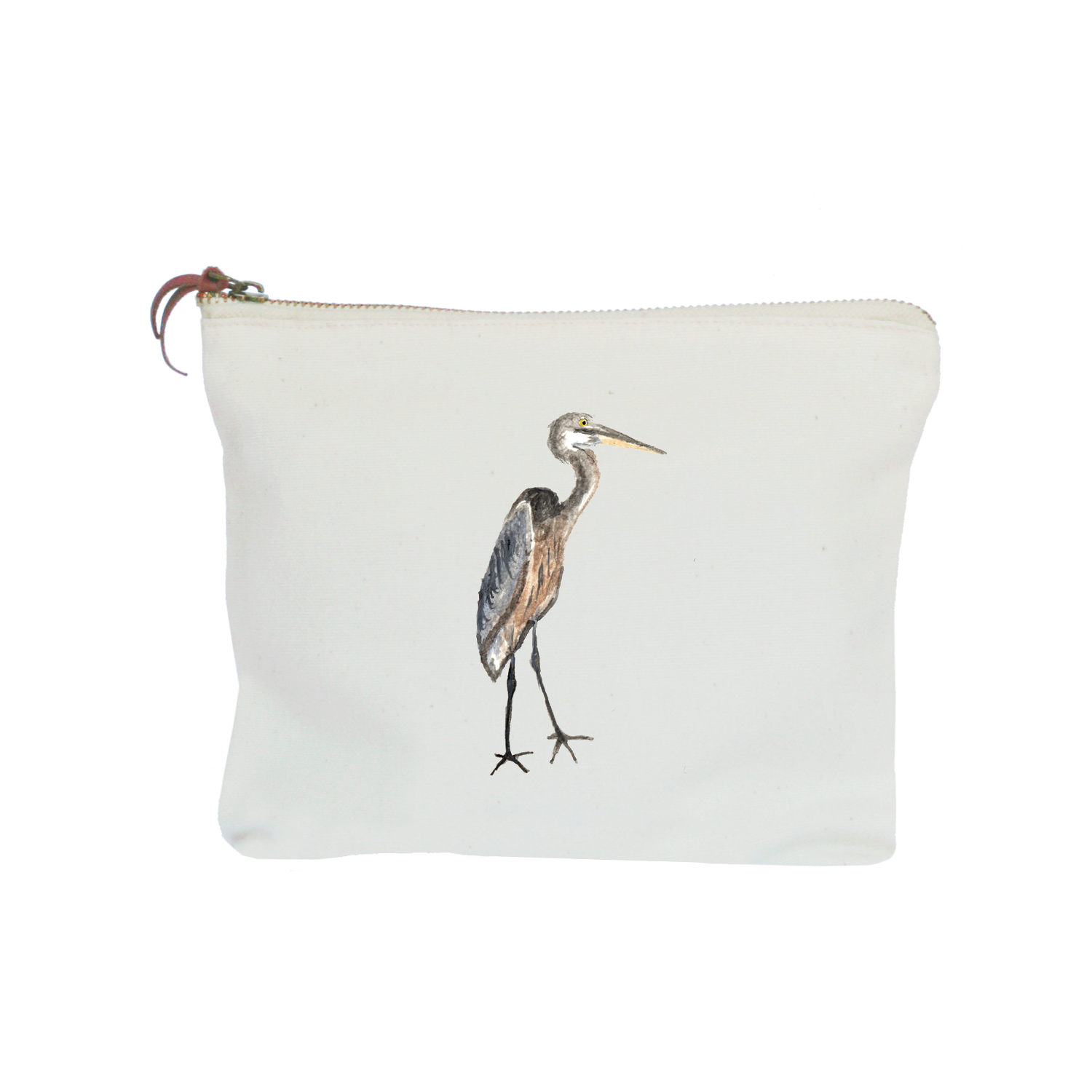 blue heron zipper pouch