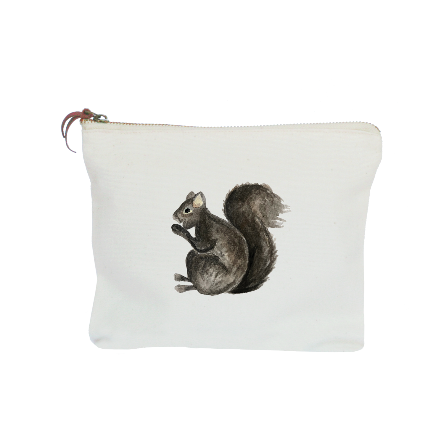 black squirrel zipper pouch