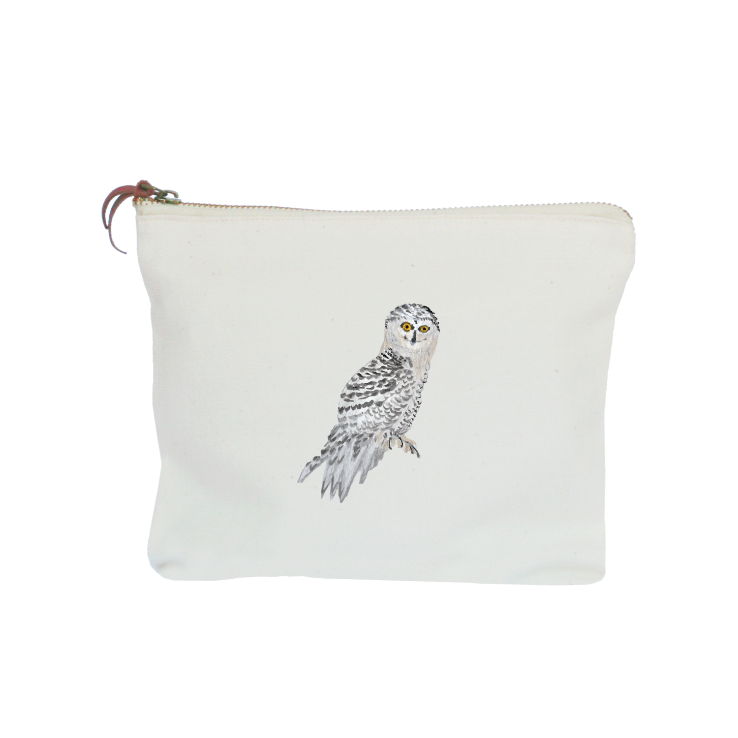 snowy owl zipper pouch