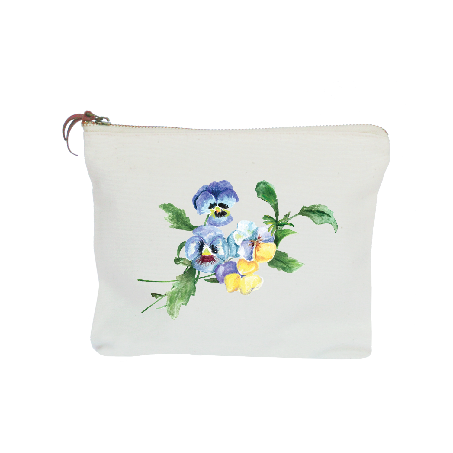 pansies zipper pouch