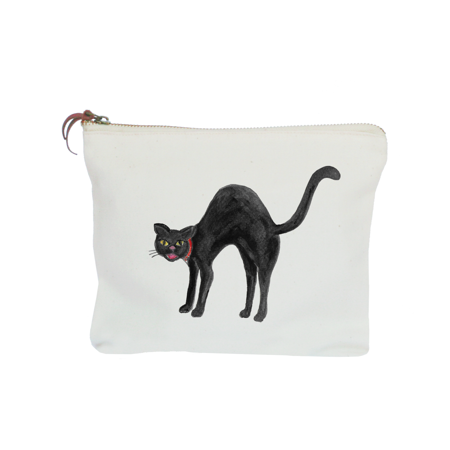 black cat zipper pouch