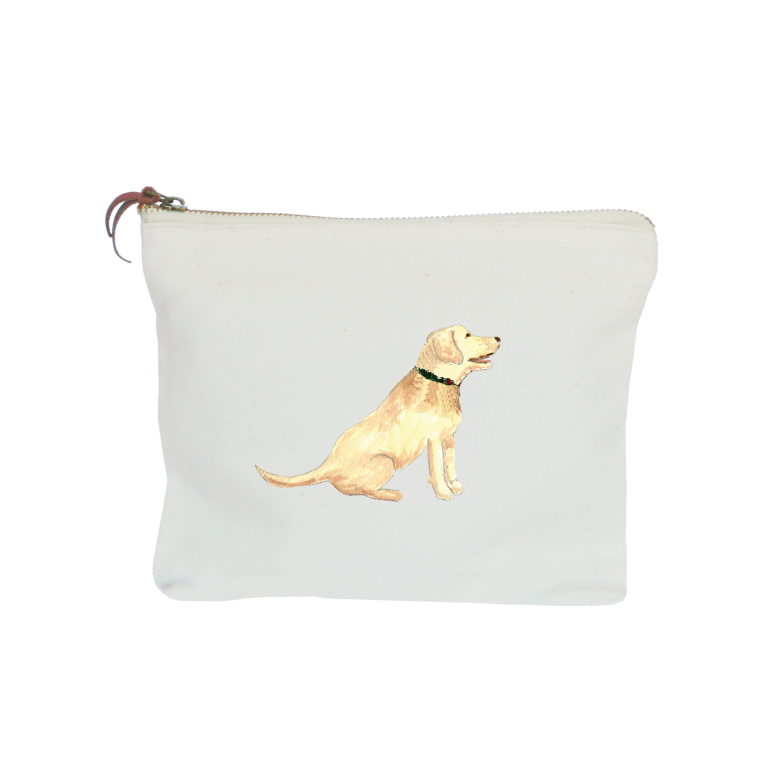 yellow lab sitting zipper pouch