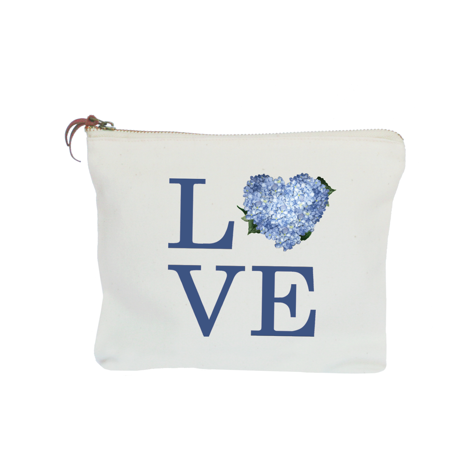 love hydrangea heart zipper pouch