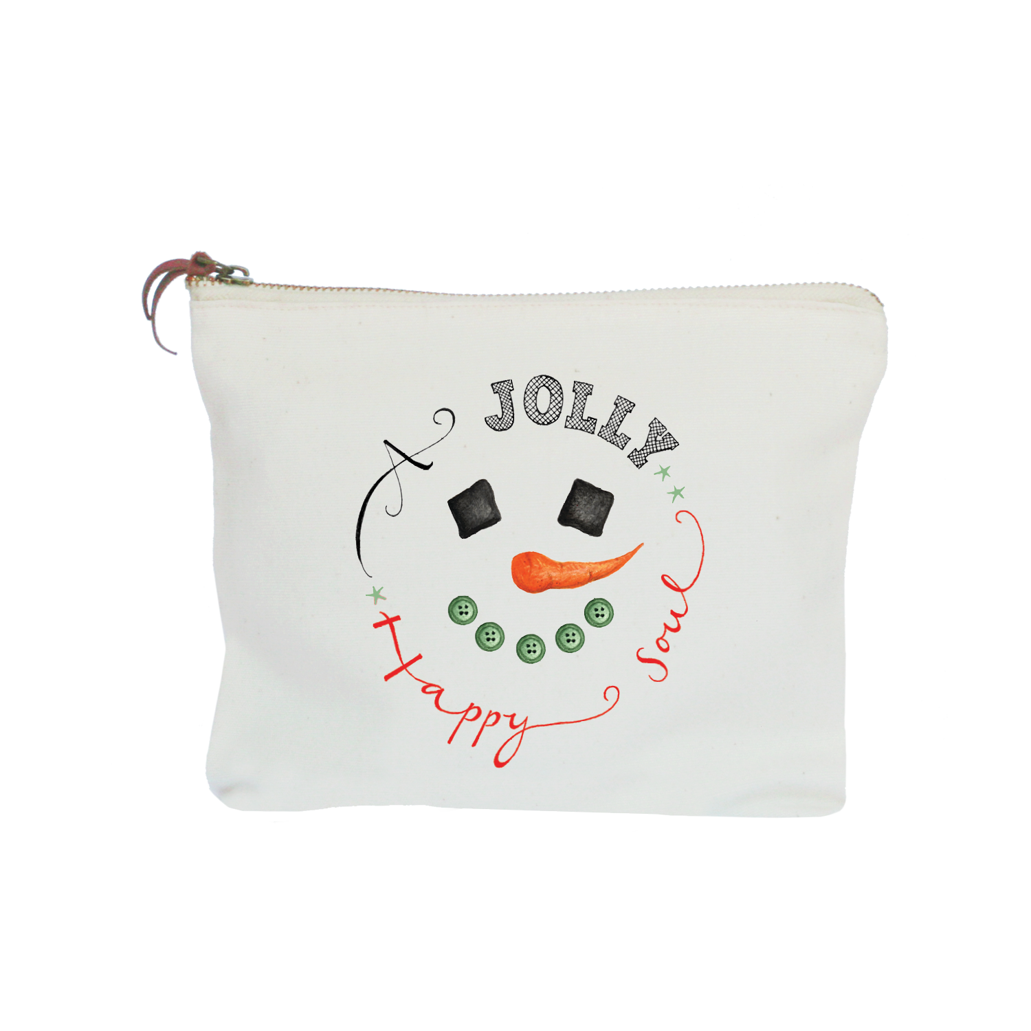 jolly snowman zipper pouch