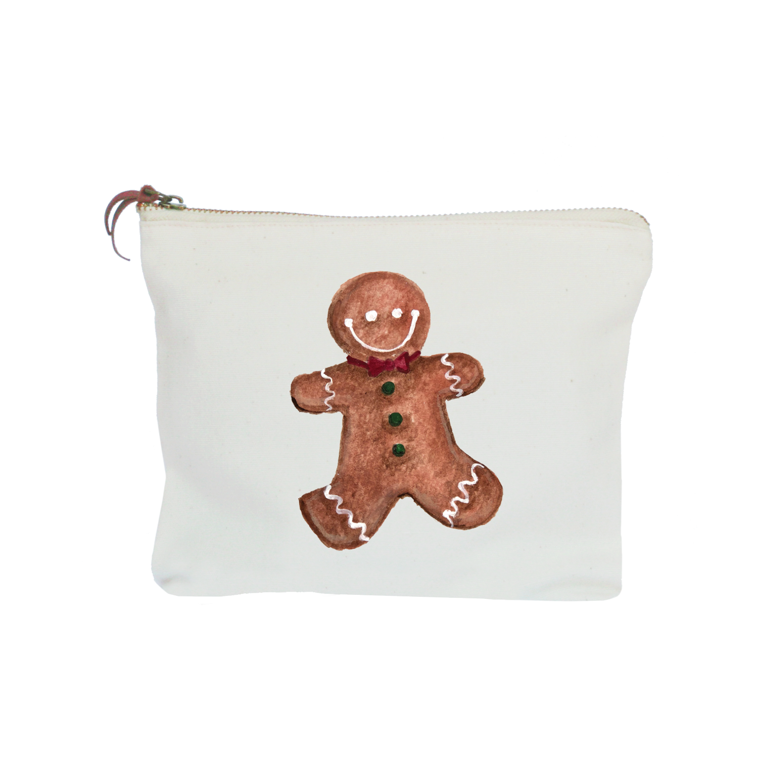 gingerbread cookie zipper pouch