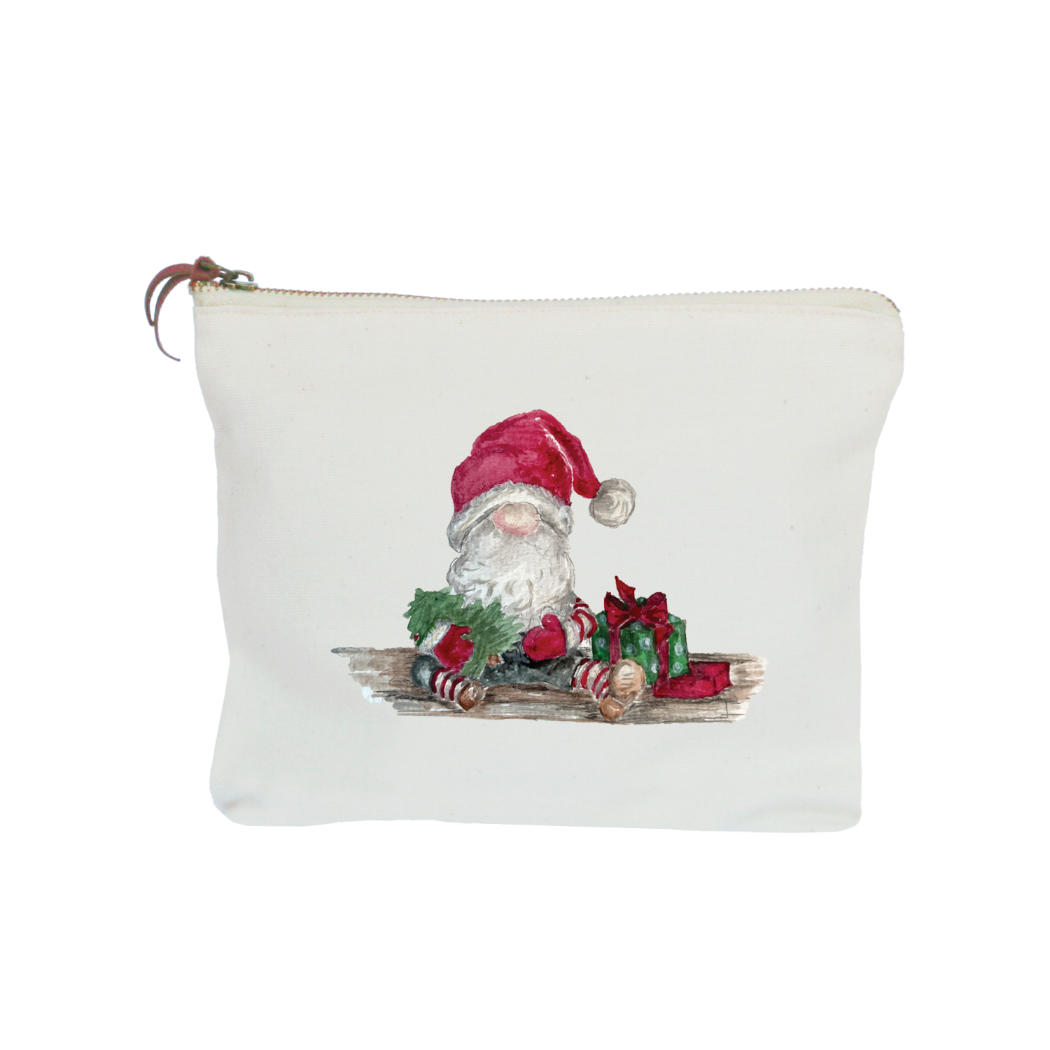 christmas gnome zipper pouch