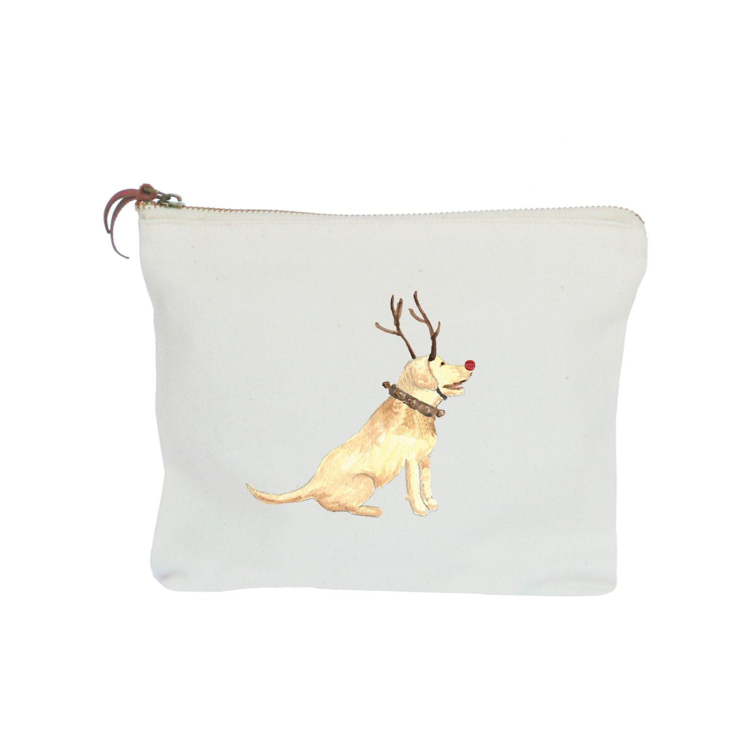 yellow lab with nose zipper pouch