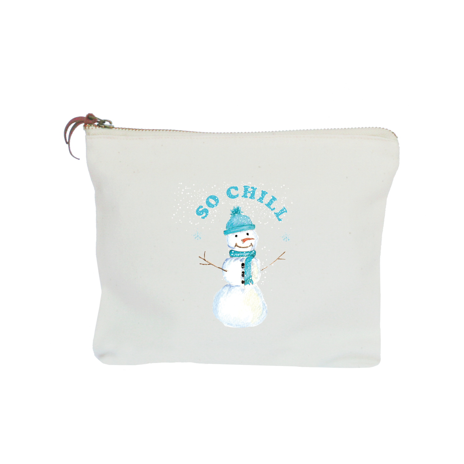 so chill snowman zipper pouch