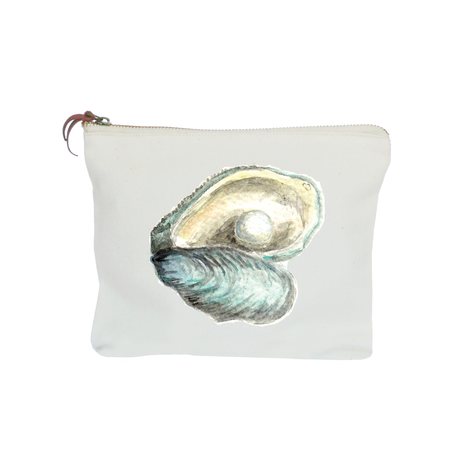 oyster + pearl zipper pouch