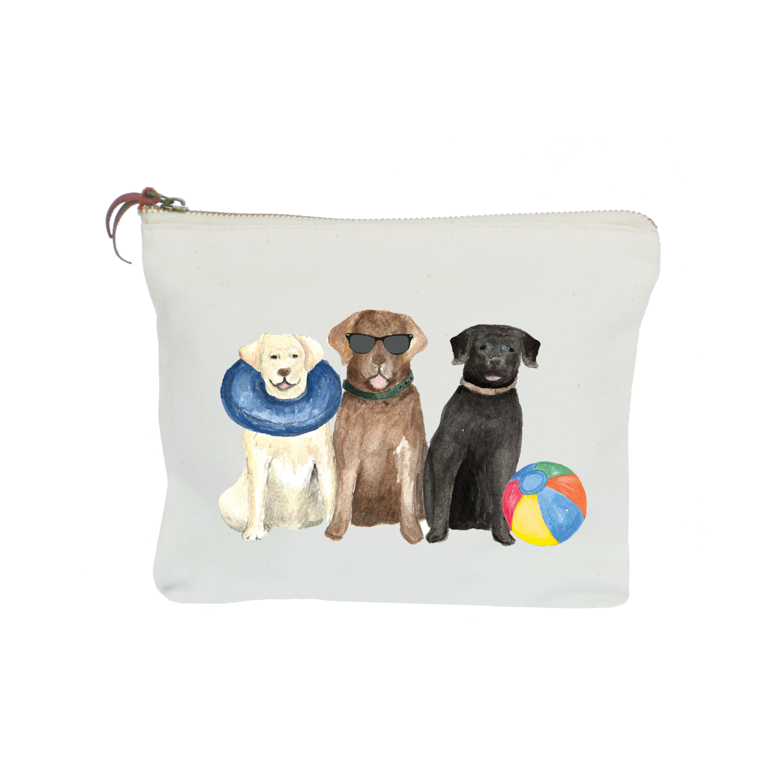 three labs summer zipper pouch