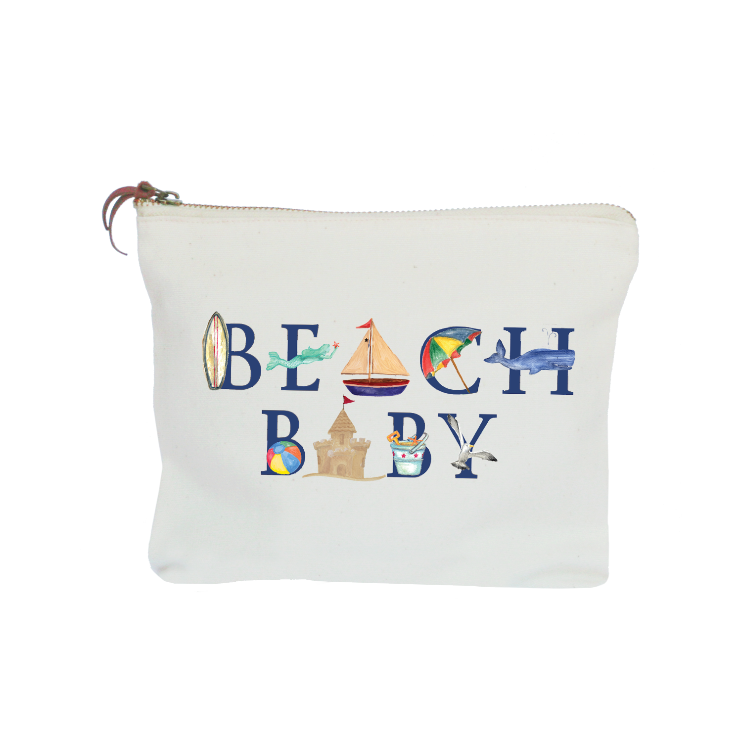 beach baby zipper pouch