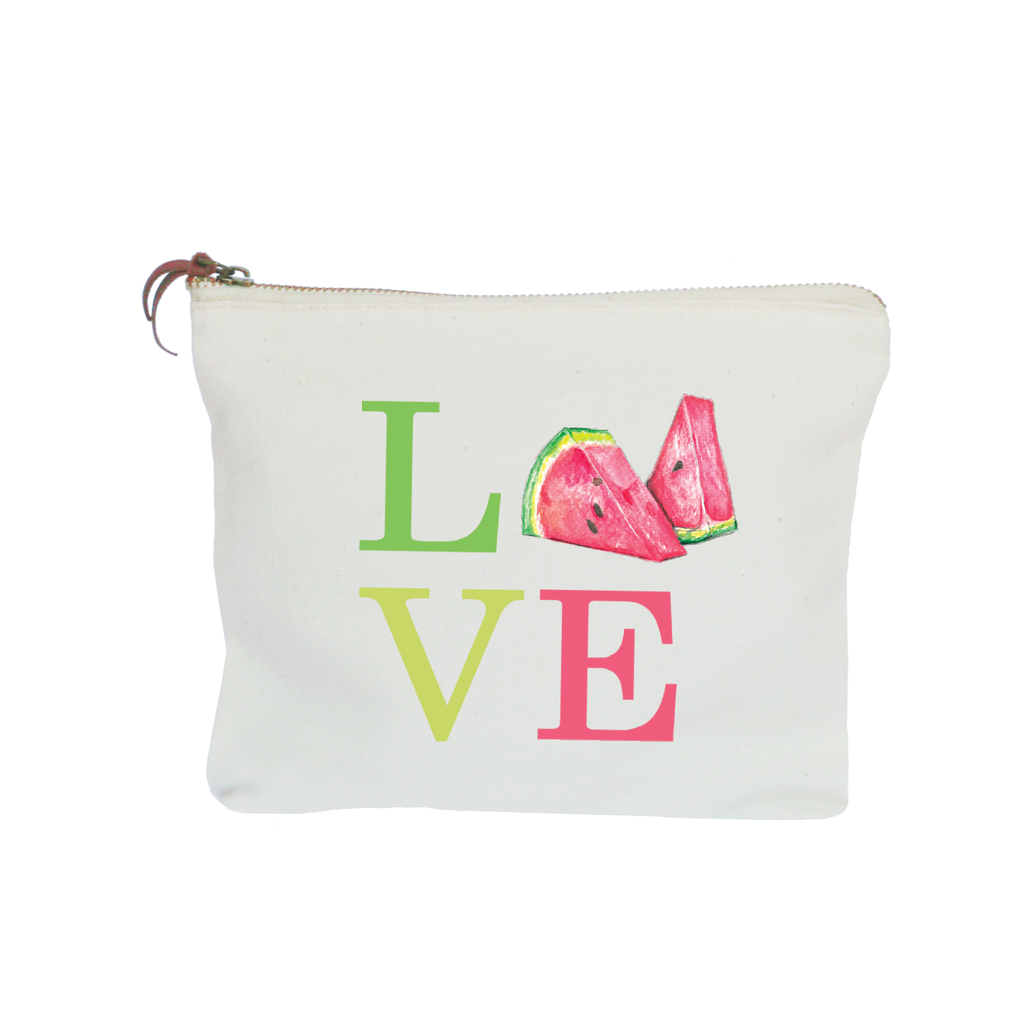 love watermelon zipper pouch