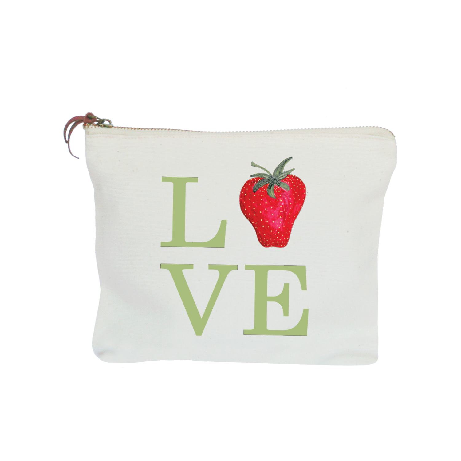 love strawberry zipper pouch