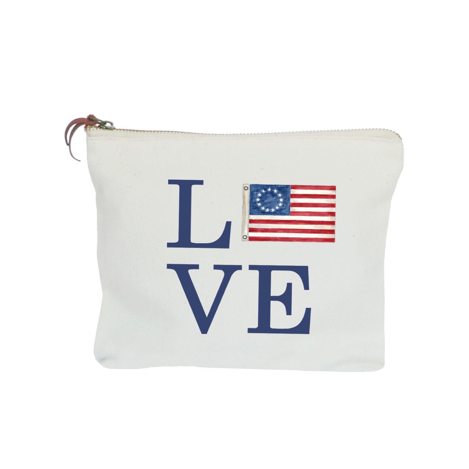 love US flag zipper pouch