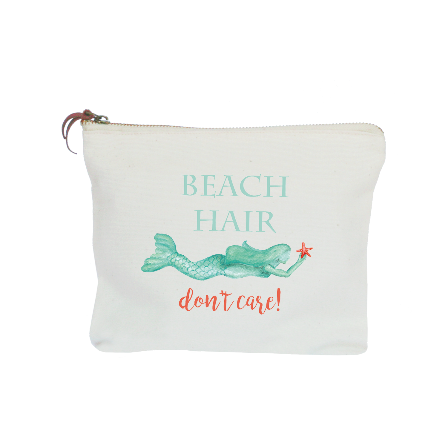 beach hair don't care zipper pouch