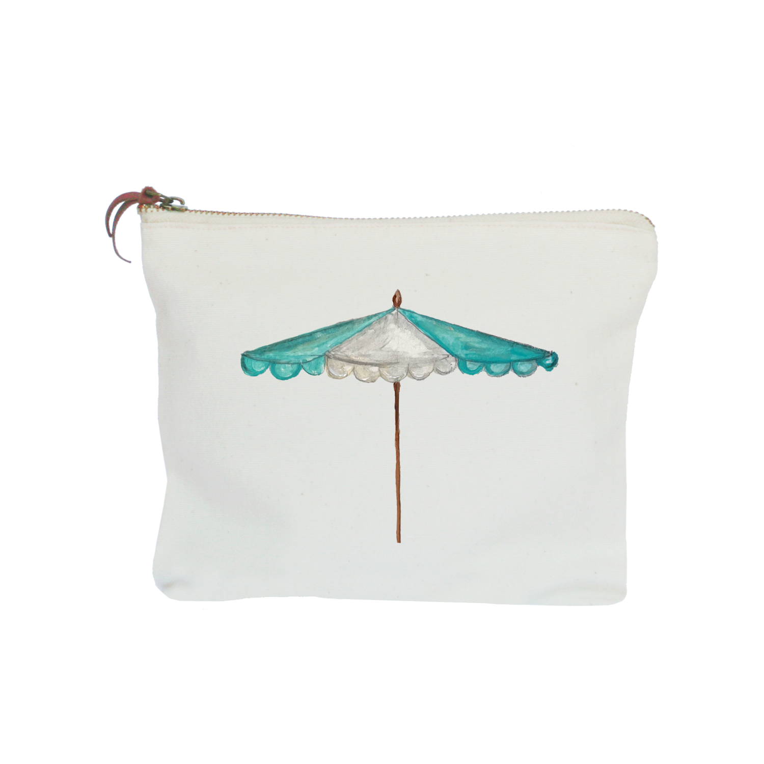 seafoam beach umbrella zipper pouch