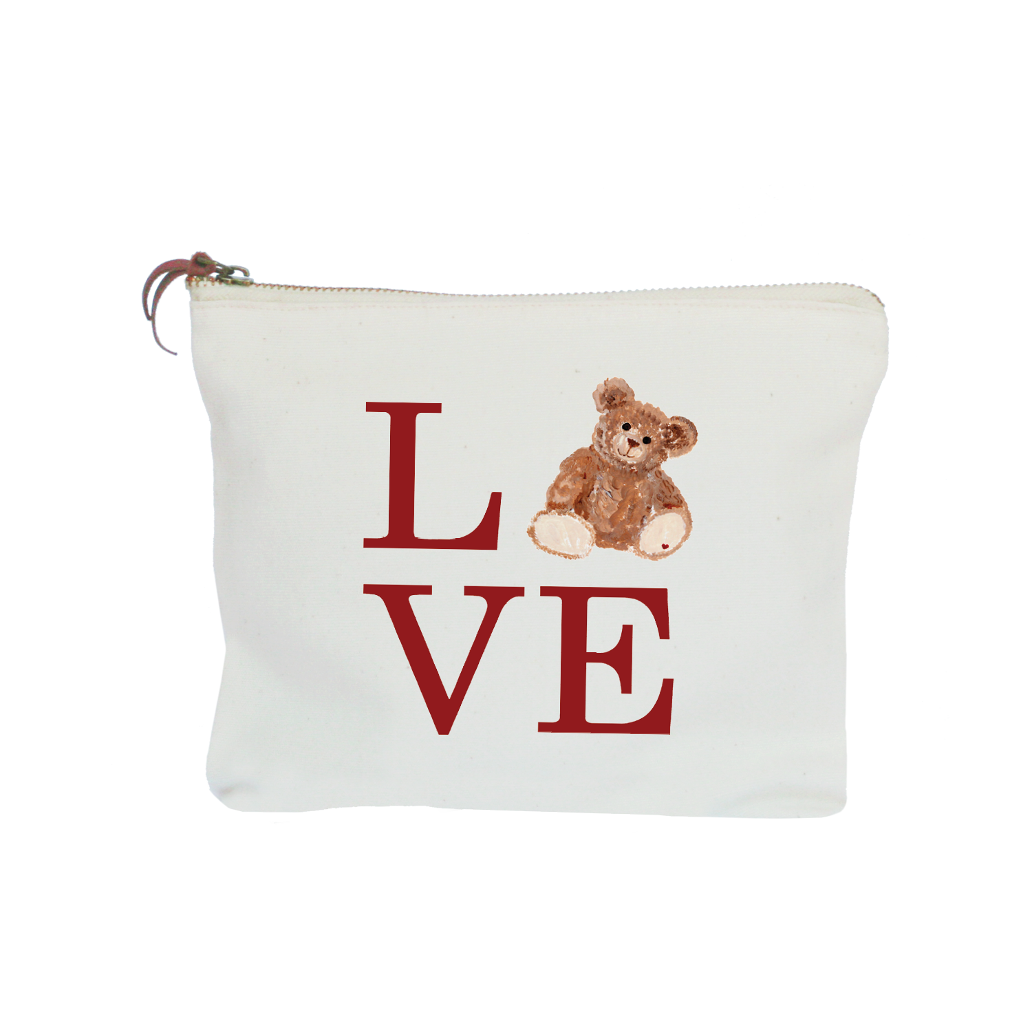 love teddy zipper pouch