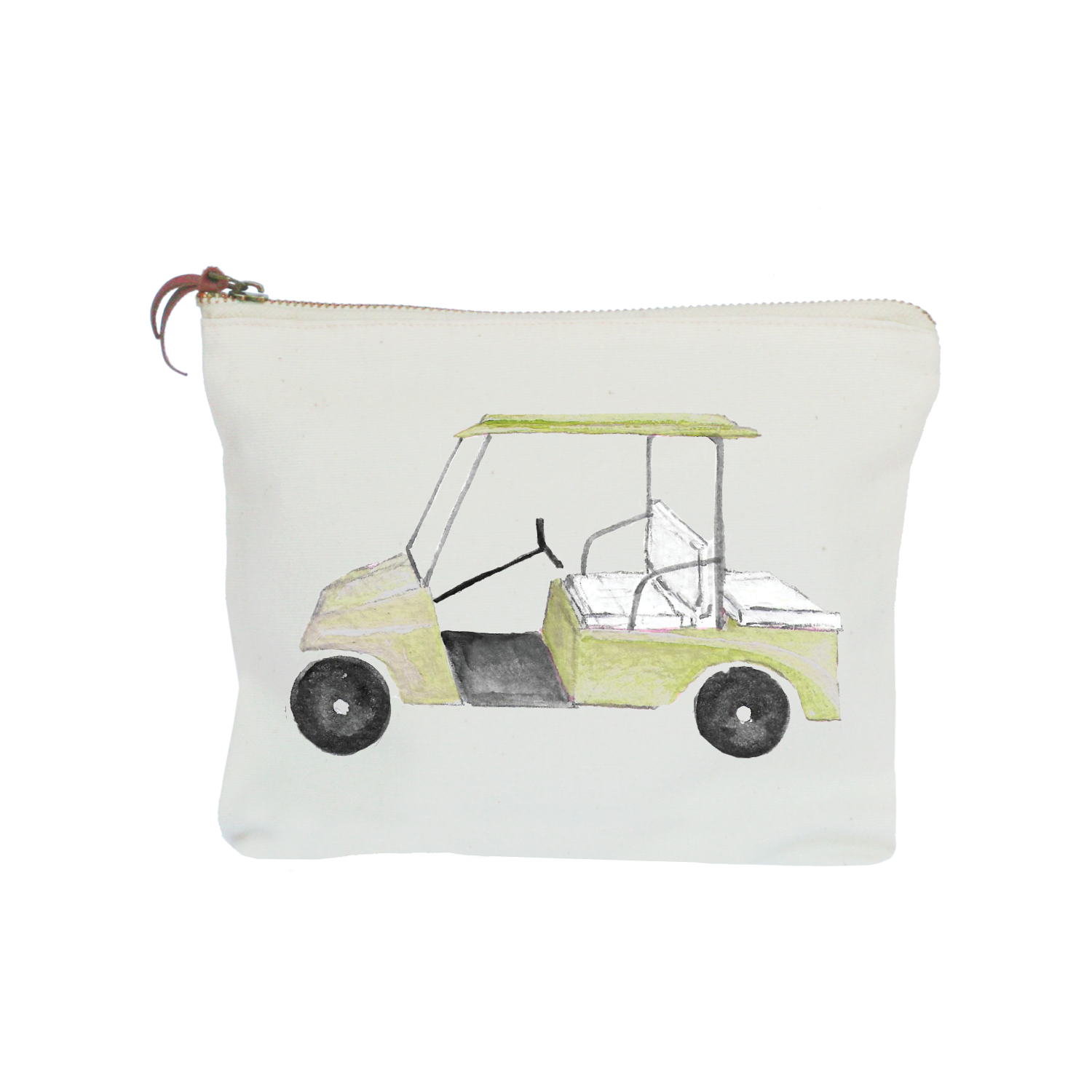 golf cart yellow zipper pouch