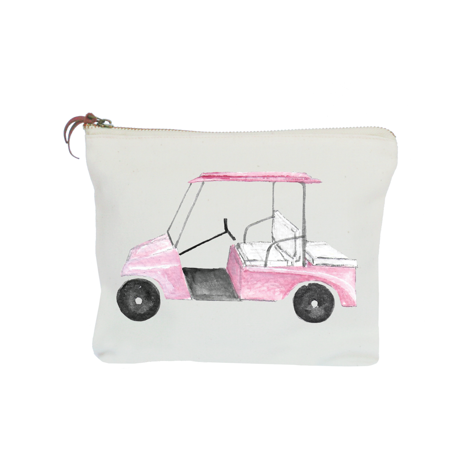 golf cart pink zipper pouch