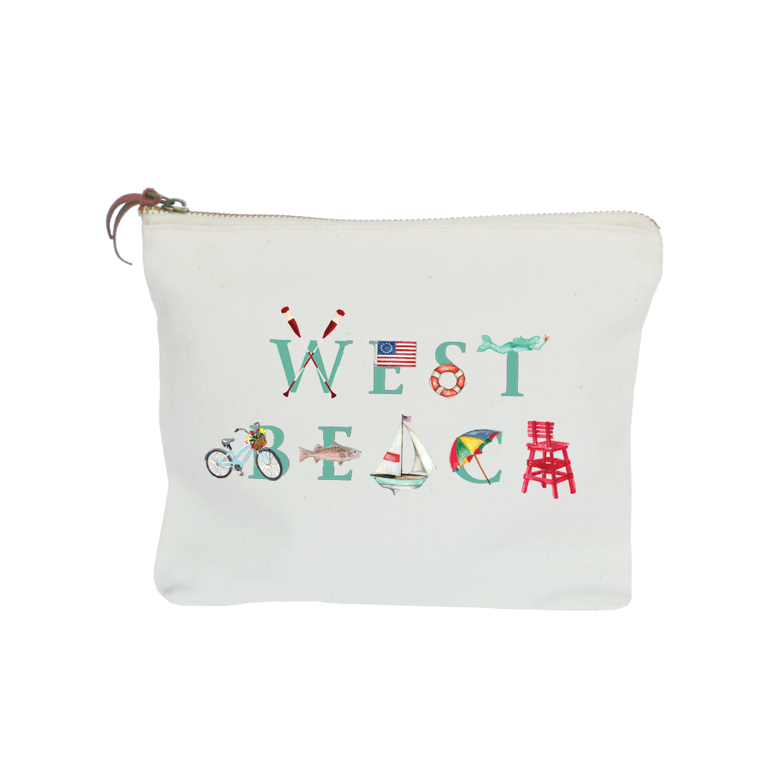 West Beach zipper pouch