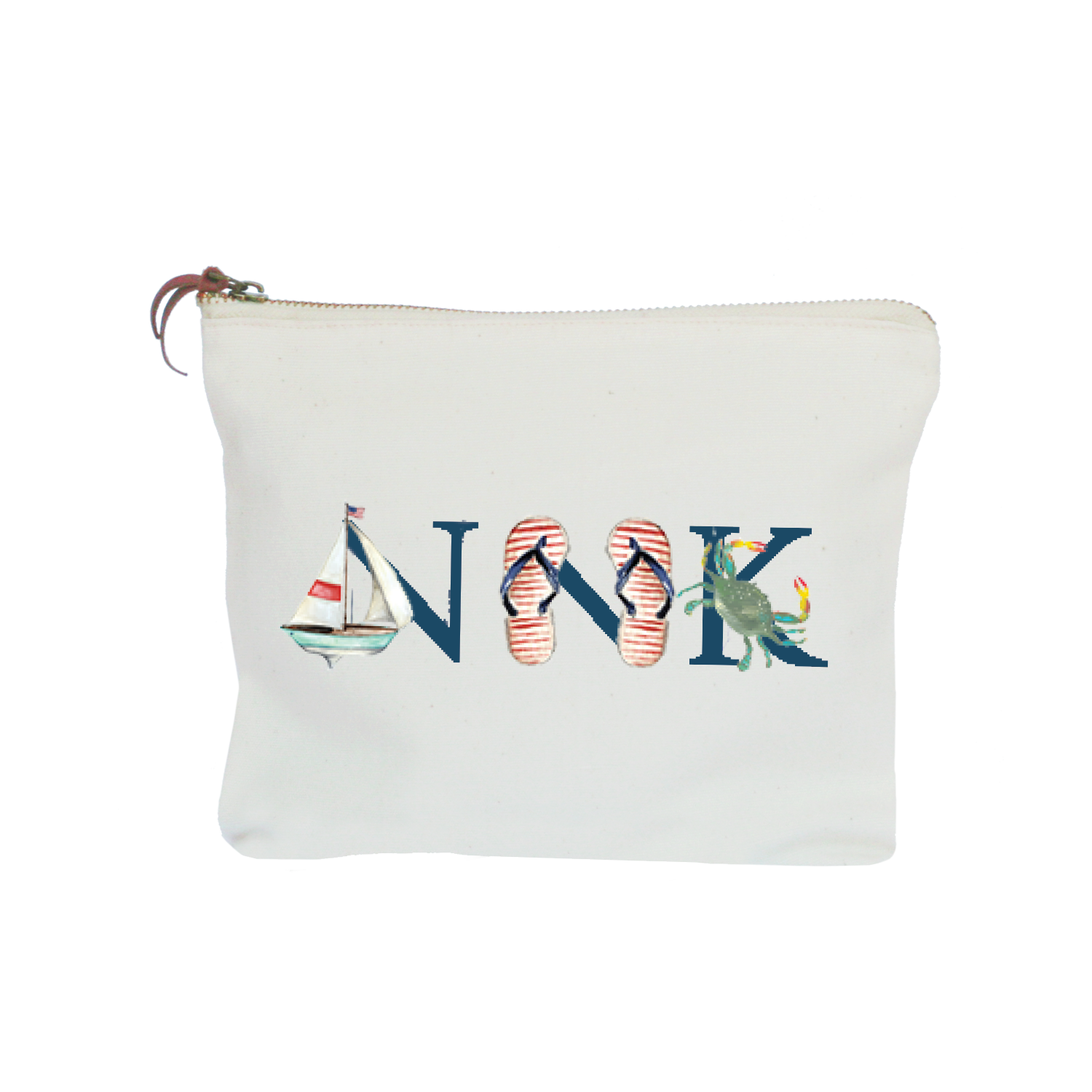 NNK navy zipper pouch