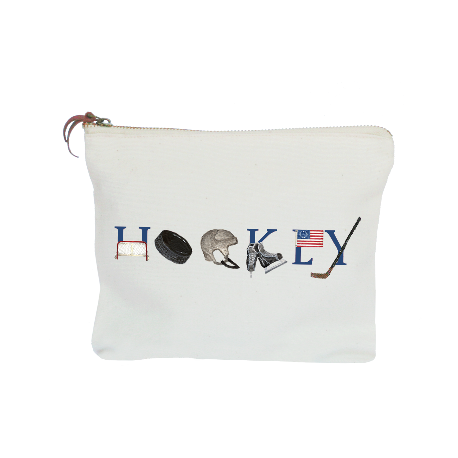 Hockey zipper pouch