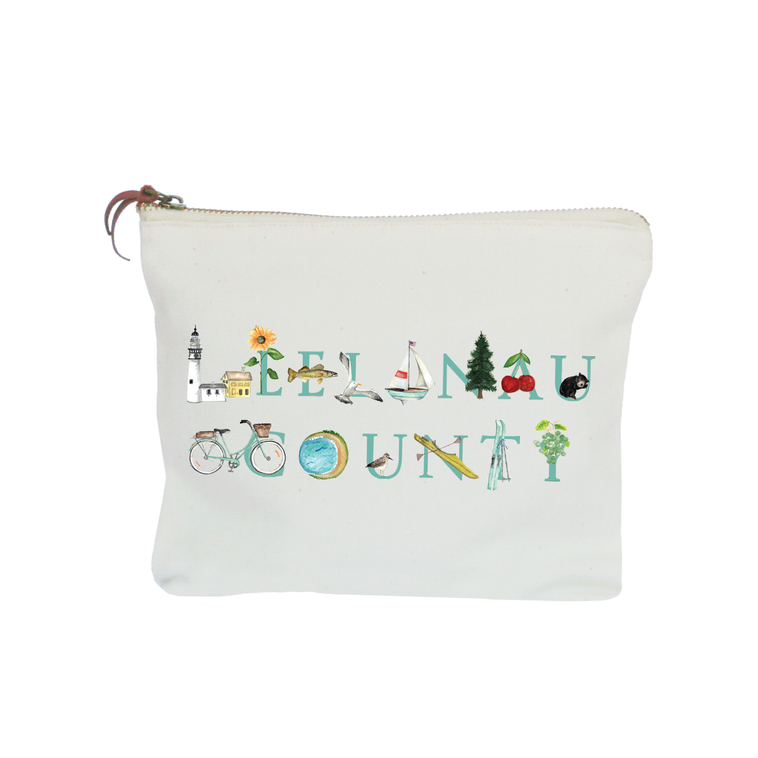 Leelanau County zipper pouch