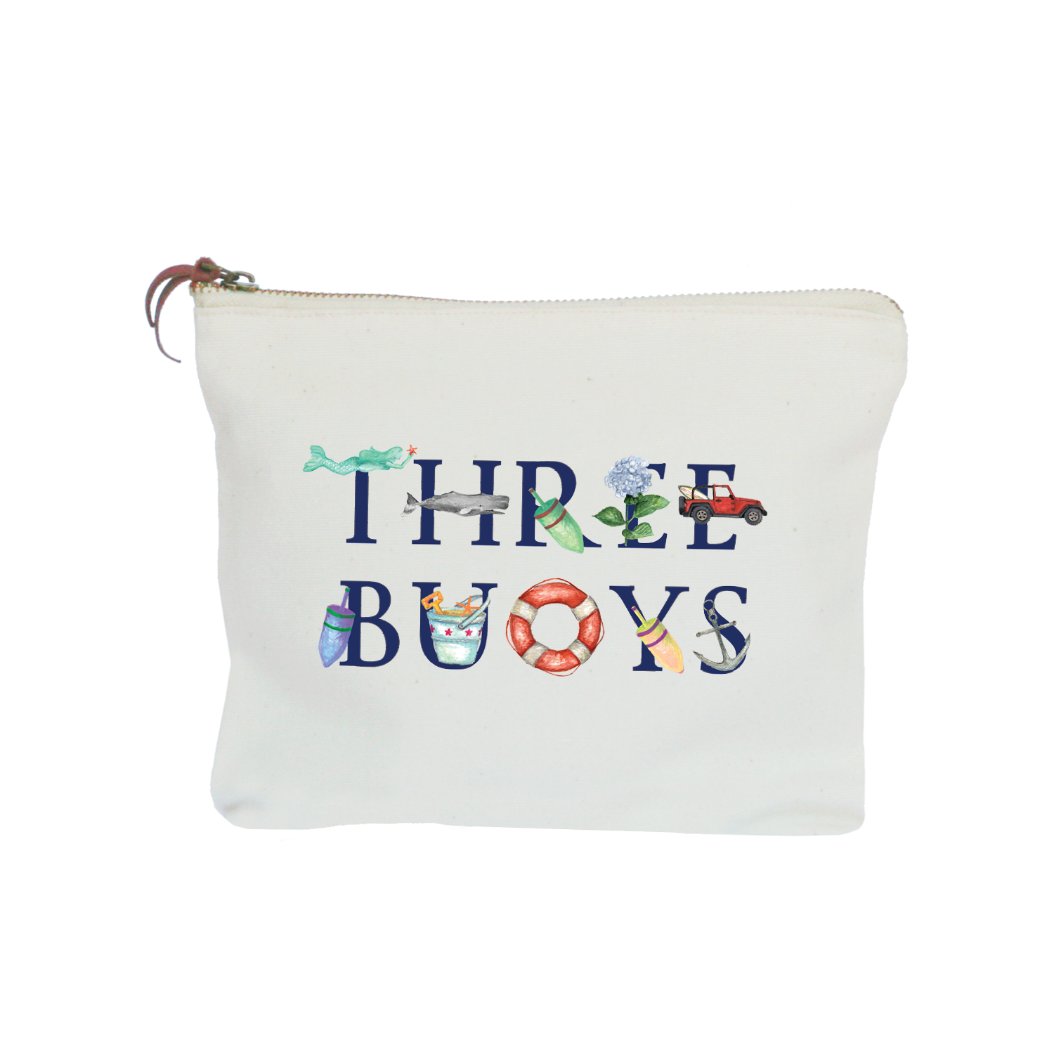 Three buoys zipper pouch