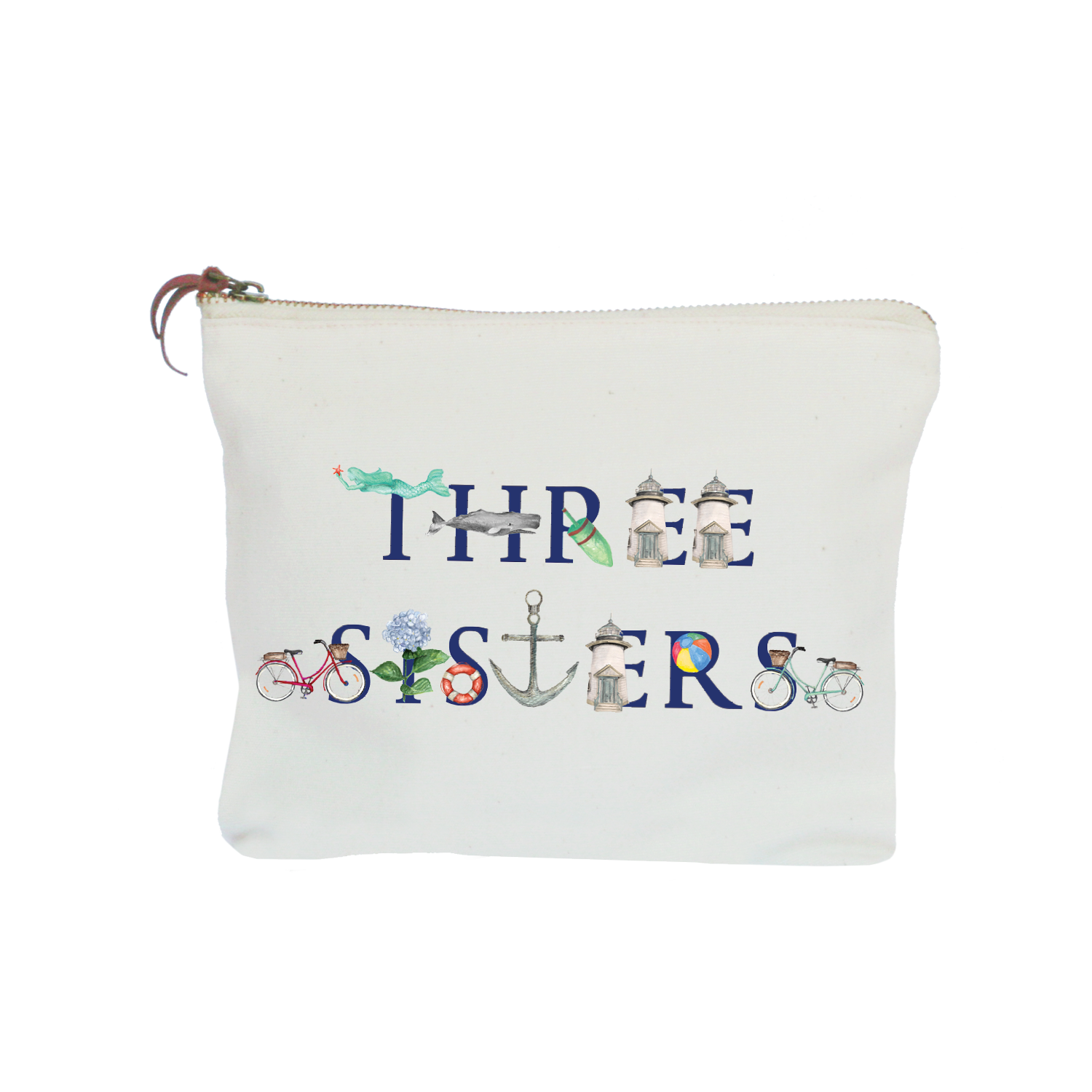 three sisters zipper pouch