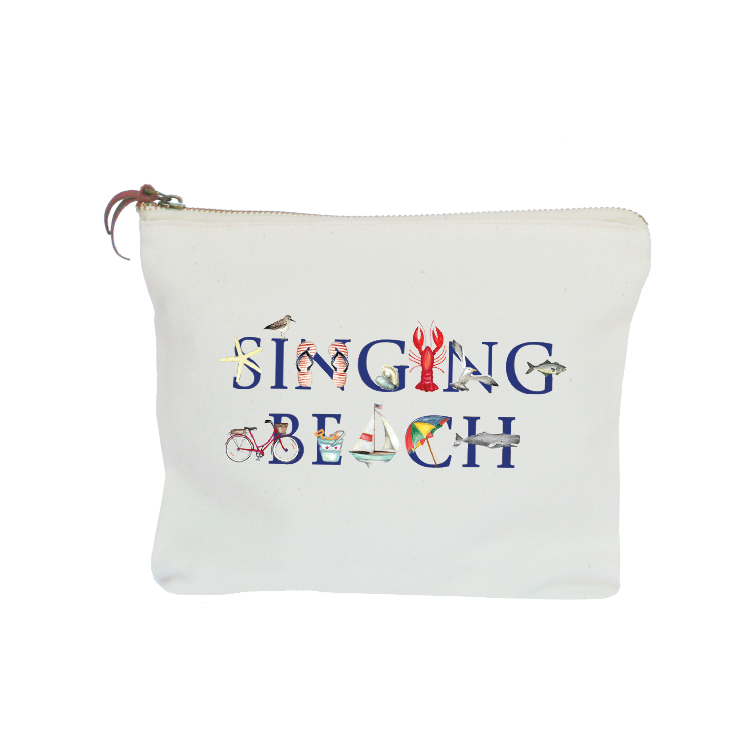 singing beach zipper pouch