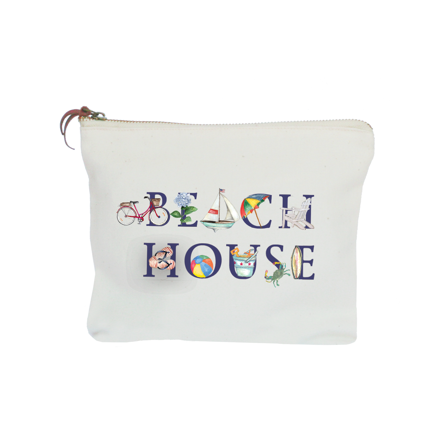 beach house zipper pouch